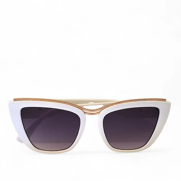 Dolce & Gabbana DG22038 Cat-Eye Sunglasses โ White & Gold Luxe w/ Case - Picture 14 of 15